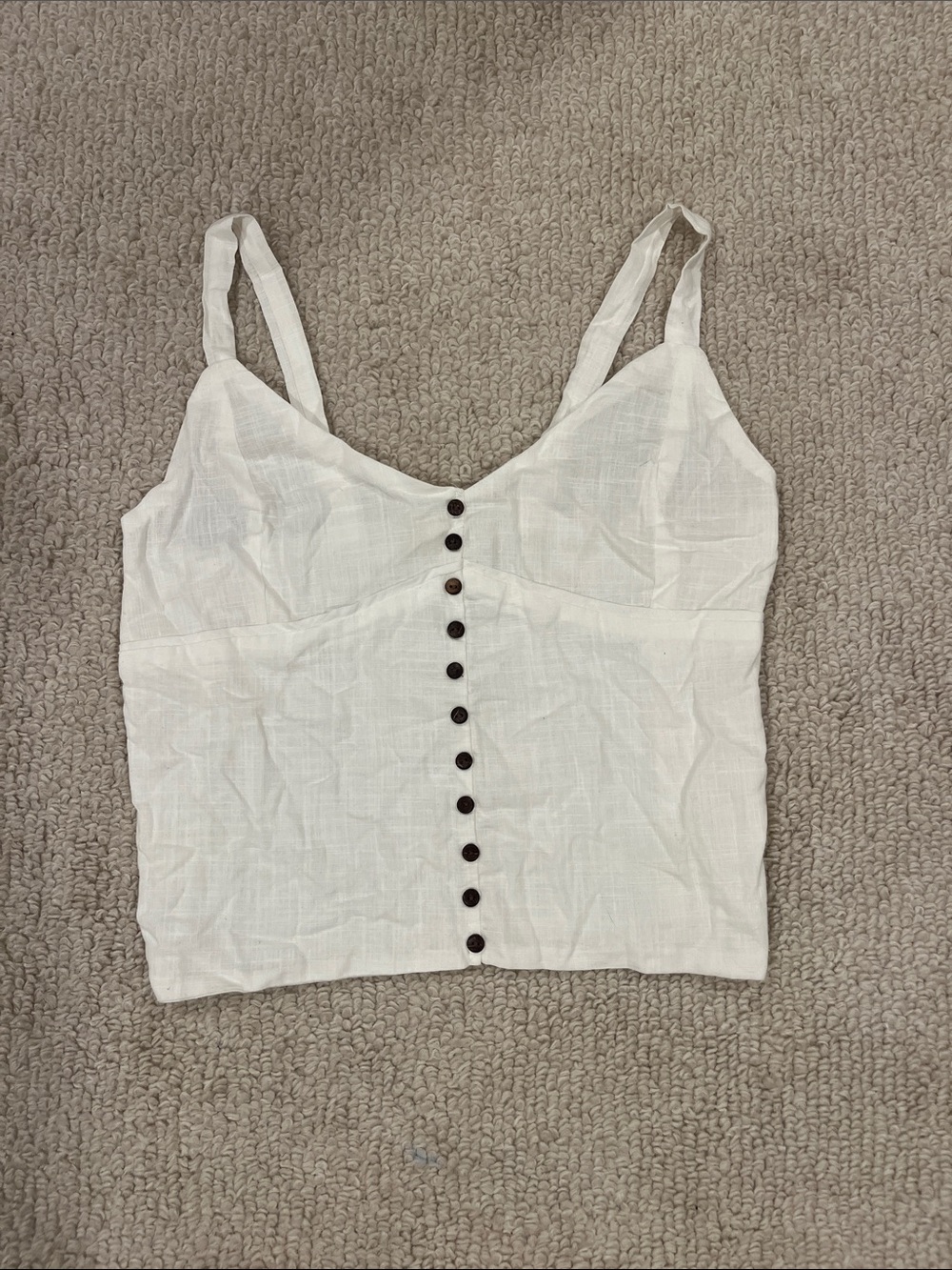 Love Notes White Button-Front Cami